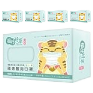 fuder 福德好罩 兒童平面醫療口罩 未滅菌 14.5 x 9.5cm 大童, 30片, 低調黑, 5盒
