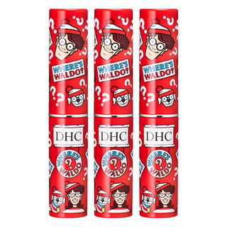 DHC 純欖護唇膏 威利在哪裡 歡樂版, 保濕成分, 無香料, 無著色, 1.5g, 3支