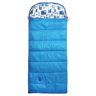 Outdoor Base 天光 松鼠小精靈兒童睡袋 舒棉布森林印花 透氣親膚 乾爽排汗 防潑水表布, 天空藍, 1個