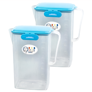 JUSKU 佳斯捷 不老泉 塑膠冷水壺/桌上壺/冷熱飲壺 18 x 10 x 21.5cm, 藍色, 1.7L, 2個