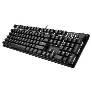 irocks 艾芮克 有線機械式鍵盤 白光 熱插拔 442 x 139 x 41mm 108g 原廠保固, IRK74M, 黑色, 青軸