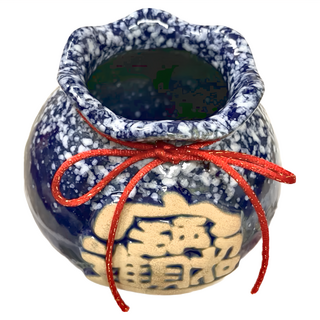 鶯歌手作陶瓷 聚寶盆小浪口聚寶盆, 藍色, 1個