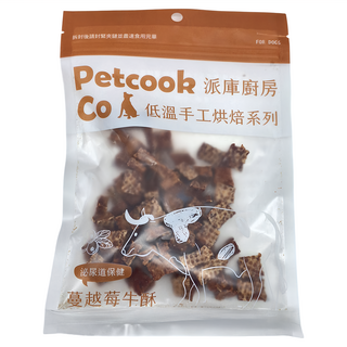 PETCOOK 派庫廚房 低溫手工烘焙系列 寵物零食 蔓越莓牛酥 泌尿道保健 台灣產, 75g, 1包
