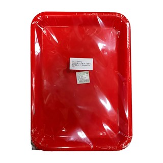 百貨King 350塑膠長方盤 - 耐用易清潔 多用途餐盤/托盤, 35 x 26 x 3cm, 紅色, 1個