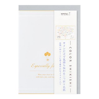 日本 MIDORI 簽名卡片 B6 33273, 氣球 白色, 1個