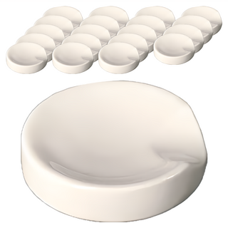 TATUNG 大同磁器 圓形筷架 1.5英吋 20個 單色 餐具收納, 白色, 1組