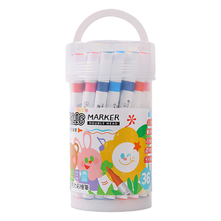 TEMPO 節奏牌 AC-400 雙頭壓克力彩繪筆 Set 36色, 軟筆頭&粗筆頭, 顏色鮮豔, 1桶