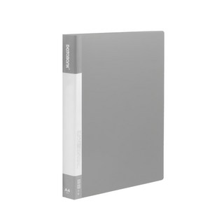 DaTaBanK 三田文具 A4 標準型 小3孔夾資料夾, 附斜口袋, 環保PP材質, 多色可選, 灰色, 4本
