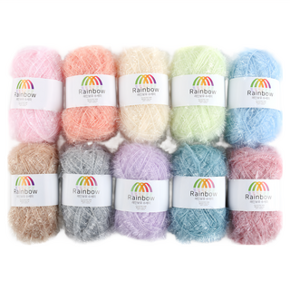 mamaknit 10色彩虹菜瓜布編織線, C款, 1組
