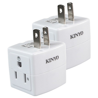Kinyo 3PIN三面插, 45mm, 白色, 2個