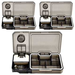 ROYALLIN 蘿林嚴選 隨身藥盒，附帶切藥器和磨粉器 (灰色)，尺寸12.1*6.9*1.8cm，ABS+矽膠材質，可拆卸水洗, 3個