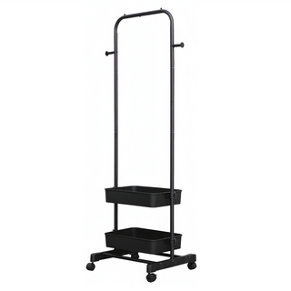dayneeds 日需百備 極簡主義移動式衣帽架 吊衣架 收納架 掛衣架 衣櫥架 CFD4147152-BK, 黑色
