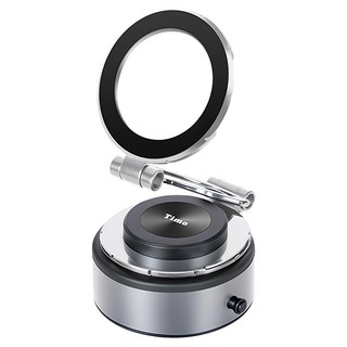 Timo 360度旋轉 電動真空吸附摺疊磁吸支架, 銀色, 1個