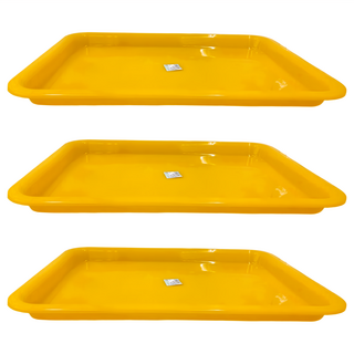 震嶸塑膠 500塑膠長方皿 台灣製造, 49.5 x 34 x 3cm, 黃色, 3個