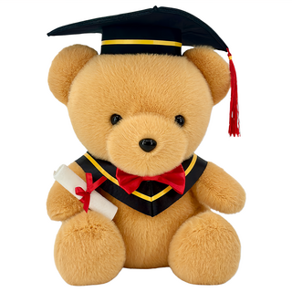 AllBeMine 歐比邁 畢業熊 12吋 新款毛絨 畢業禮物 泰迪熊 淺棕色 30cm, 1個