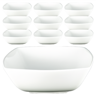 TATUNG 大同磁器 方形深缽 19 x 6.9cm 10入組 - 簡約時尚餐桌必備, 1組, White