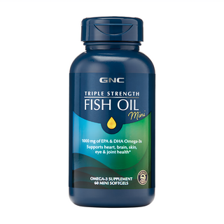 GNC 健安喜 三倍魚油迷你軟膠囊 1.1g/60顆/罐 Omega-3高濃度魚油, 1罐