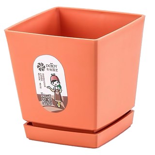 品屋 芸悅方形小花盆 3號 陶紅色 - 簡約時尚 居家園藝好幫手, 口徑10.7 x 底徑8 x 高11cm, 3件