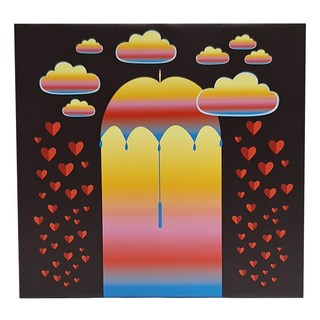 24mama 掛畫 無框畫 紅心雨傘, 50 x 50cm