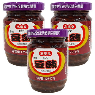 高慶泉 香辣豆豉 純黑豆釀造, 125g, 3罐