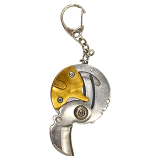 Ad-Forest 野外求生必備 石蛛折刀 全長6.7cm 刀長2.1cm 不鏽鋼刀 58HRC硬度, 金色, 1個