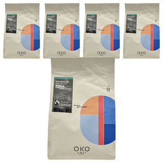 OKO 生態綠 公平單品咖啡豆 尼加拉瓜 250g 中烘焙 柑橘香氣 酸度明亮 杏桃香甜, 咖啡豆(無研磨), 5包