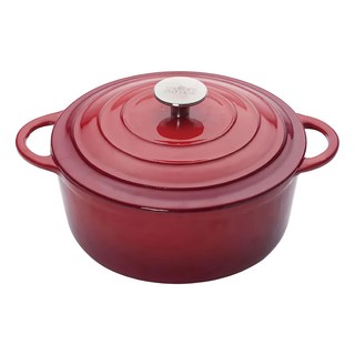 ROYCE 皇家玫瑰 圓形琺瑯鑄鐵鍋 21cm, 3L, 櫻桃紅/櫻花粉/薄荷藍, 紅色, 1個