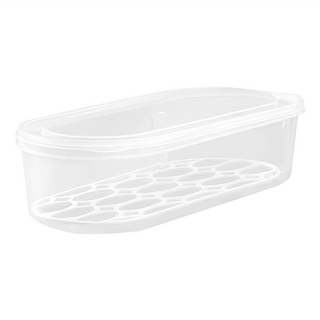 E.dot 冰箱儲物隔板保鮮盒 透明 30x14x7.5cm PP材質 密封, 1個