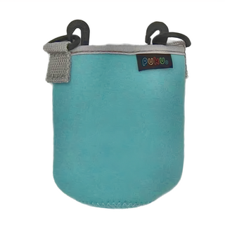 PUKU 藍色企鵝 揹帶水杯套 彈性極佳 防刮耐摔 隔熱防燙, 水色, 1個