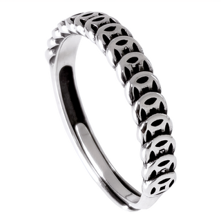 財神小舖 財富連連戒指 (925純銀) 活動戒, 銀色