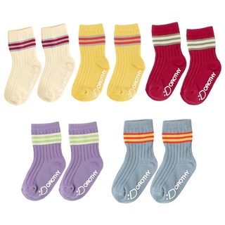 cocoB DOROTHY 兒童款撞色防滑直紋襪套裝