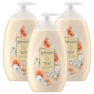 Johnson's 嬌生 美體滋養乳液 玫瑰茉莉 深層滋養 植物萃精華油, 500ml, 3瓶