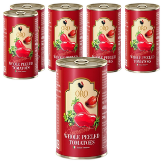 ORO 去皮整顆番茄罐頭 400g 義大利番茄製作, 6罐