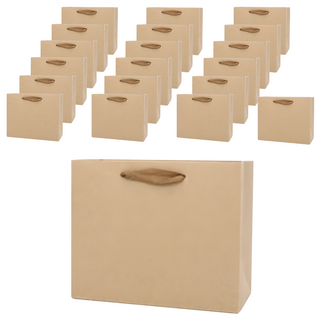 葉子小舖 牛皮手提袋 牛皮紙袋 橫 40 x 12 x 28cm 禮品包裝首選, 20個