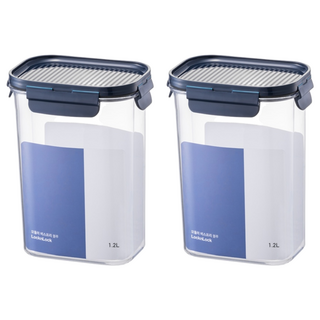 LocknLock 樂扣樂扣 Modular 長方形積木晶透保鮮盒, 2個, 1.2L