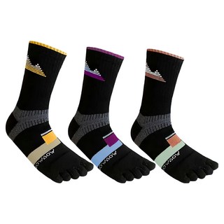 WOAWOA 極致速乾羊毛五趾襪3件組 高筒 M，舒適透氣，運動休閒皆宜, 1組, 黑色