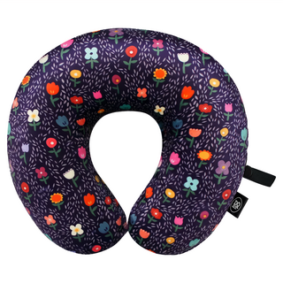 DQ &Co U型護頸記憶枕 335g 旅行辦公室午睡必備, 30 x 28 x 8cm, 花園 深藍色, 1個