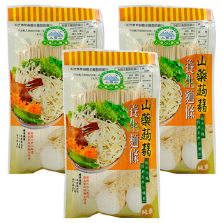 大雪山農場 山藥蒟蒻麵 Q彈滑順不軟爛 天然食材 無添加色素, 250g, 3包