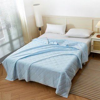 Annabelle 石墨烯水洗抗菌冰絲涼被 冰河藍 涼感透氣 親膚舒適 夏季適用, 1條