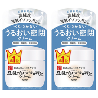 SANA 莎娜 豆乳美肌 濃潤乳霜, 高純度豆乳異黃酮配方，無香料 無著色 無礦物油, 50g, 2罐