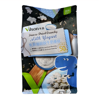 Vilson 米森 乳酸菌咬咬優格, 含鈣, 無人工香料, 無添加色素, 牛奶, 50g, 1袋