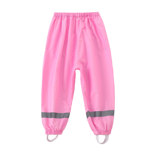 愛北鼻之家 兒童透氣防水雨褲，95%棉質，粉色/黃色，滿印粉獨角獸/藍恐龍車/深藍太空, S(褲長51cm + 腰圍50cm)