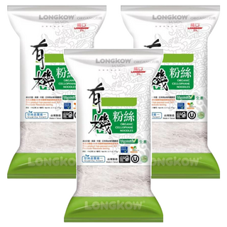 龍口 有機粉絲 有機馬鈴薯澱粉 有機綠豆澱粉 全素 台灣製造, 175g, 3包