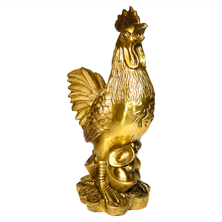 開運陶源 銅雕福雞, 象徵好運、升官發財，化解蜈蚣煞，6x4x10cm, 小福雞, 1個