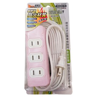 SUPERCELL 超電王 安全保護3插2P家用電源線組 15A/125V/1650W, 4.5m, 白色, 1條