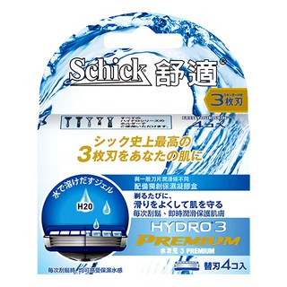 Schick 舒適牌 水次元 三刀片 保濕凝膠 潤滑 刮鬍刀, 4入, 1組