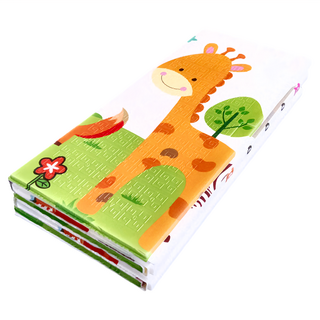 CHING-CHING 親親 折疊兒童遊戲墊 適用於6個月以上兒童 XPE材質 (一般款), 180 x 200 x 1cm, 長頸鹿量身高 白色, 1個