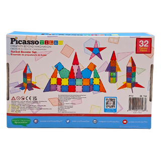 PicassoTILES 畢卡索 磁力片積木 火箭組 32片, PI21962, 1組