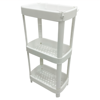 小麥購物 方形底座款浴室收納層架 B074 3層 1.6kg, 1個, 白色