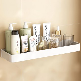 超級工廠 浴室置物架 整組可拆卸, 40cm, 白色, 免打孔安裝, 1個
